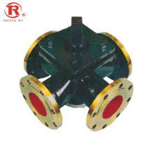 API CE Factory Hot Sale 4-way Flange Metal Seat Steel  Plug Valve